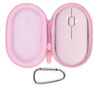 Lebakort Duro Viaggio Caso Custodia per Logitech Pebble Mouse 2 M350s wireless Bluetooth sottile portatile leggero (nero) (Rosa)