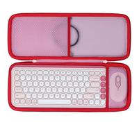 Lebakort Duro Viaggio Caso Custodia per Logitech POP ICON COMBO Kit Mouse e Tastiera (Rosa)