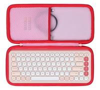 Lebakort Duro Viaggio Caso Custodia per Logitech POP ICON KEYS Tastiera (Rosa)
