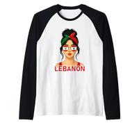 Lebanese Girl Lebanon Flag Lebanese Girlfriend Wife Maglia con Maniche Raglan
