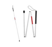 Lebanghui Folding Blind Cane 4 Fold Reflective Red Folding Walking Stick for Vision Impaired and Blind People 125CMC
