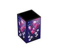 Lebartm Porta penne per pittura con diamanti fai da te, ornamenti da scrivania, portapenne, ornamenti a quattro lati, punta trapano, pennelli da trucco, organizer per forniture per ufficio-Flower02