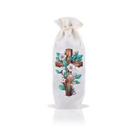Lebartm Sacchetti per bottiglie di vino fai da te con strass, con coulisse, pittura artistica con strass, sacchetti regalo per Natale, festività, matrimoni, viaggi, compleanni, Croce, Natale