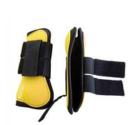LEBEE Ghette Stinchiere Equitazione 2Pcs Set di Protezioni per Gambe per Salto con Gli Tendine per Sport Equestri E Set di Stivali con Lucchetto,Yellow-M