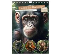 Leben im Dschungel. Entzückende Affen im Regenwald (Wandkalender 2026 DIN A4 hoch), CALVENDO Monatskalender: Die beliebtesten Exoten in unseren tropischen Urwäldern