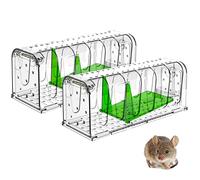 Lebendfalle für Maus Mausefalle 2er Set, Tierfreundliche Hygenische Mäusefalle mit Doppeltüren, Innovative Hochsensitive Lebendfalle Maus, Quick Release Ausgang, Keiner Kontakt mit Mäusen 2