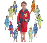 LEBENGOOD - Accappatoio Bambini Ragazzi e Ragazze Unisex - 100% Cotone OEKO-TEX® - 2 Tasche, Cintura, Cappuccio, accappatoio in spugna molto morbida con ricami (2-4 Dinosaurus)