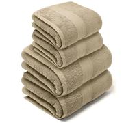 LEBENGOOD - Set Asciugamani Bagno 4 Pezzi - 2 Asciugamani Viso 50x90 cm + 2 Teli Doccia Grandi 70x140 cm - 100% Cotone Spugna OEKO-TEX® - Extra Morbidi Super Assorbenti - Ideali Casa Hotel Spa