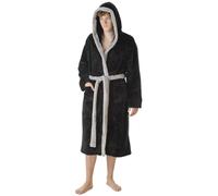 LEBENGOOD Vestaglia Uomo Inverno - Accappatoio Uomo - Morbido, Accogliente - Tasche - Cintura Regolabile- 100% Microfibra Oeko-Tex®,Negra M