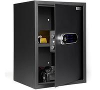 LEBENLANG 43L Cassaforte per la casa - Con sensore di impronte digitali & custodia per documenti & soldi ignifuga I Casseforti a muro dimensioni Cassa forte da armadio Safe grande con chiave & codice