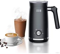 LEBENLANG Montalatte Elettrico Nero Con Funzione Latte Caldo E Freddo In rusta Di Ricambio + 4 Modalità Per Un Cappuccino Perfetto