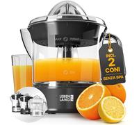 LEBENLANG Spremiagrumi elettrico - 2 Coni e senza BPA I Alta resa di succo I 700ml Spremi agrumi elettronico I Spremitore arance automatico Spremuta arancia I Sprema arancie piccolo silenzioso nero