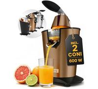 LEBENLANG Spremiagrumi elettrico 600W - Cono in acciaio inox & senza BPA