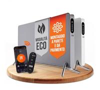 LEBENLANG Stufa Elettrica Basso Consumo 2000W - Con WiFi & App | Con Da Parete/Pavimento Per Grandi Ambienti 50m² I Termoventilatore Termosifone Termoconvettore Calorifero Riscaldamento