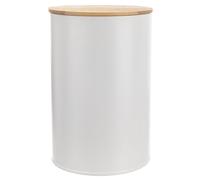 Lebensmittelbehälter aus Metall, weiß, mit Bambusdeckel, WHITELINE 1,3 l