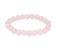 Lebensquelle Plus Bracciale a Sfere in Pietre Dure Naturali da 8 mm | Elastico in Pietre Naturali (Rosa Quarzo)