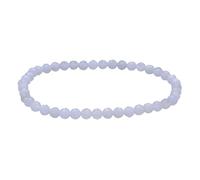 Lebensquelle Plus Bracciale in pietra preziosa sfaccettata 4 mm | Lunghezza 19 cm | Inclusa carta della pietra | Pietre preziose autentiche (Calcedonio blu)