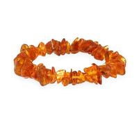 Lebensquelle Plus Bracciale popolare a schegge | Bracciale elastico artigianale a schegge | Vera pietra naturale (Ambra color miele)
