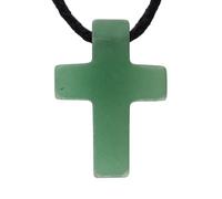 Lebensquelle Plus Ciondolo a forma di croce verde | forato | 1,8 x 2,5 cm ciondolo + nastro di cotone