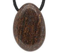 Lebensquelle Plus Ciondolo a goccia con cordino in cotone e carta informativa | Set con vera pietra naturale | Pietra burattata forata a forma di goccia (Bronzite)