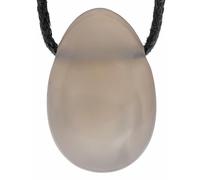 Lebensquelle Plus Ciondolo a goccia con nastro di cotone + biglietto di gemme, set con ciondolo a forma di goccia in pietra preziosa, 3 cm, Acciaio inossidabile, Diversamente