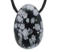 Lebensquelle Plus Ciondolo a goccia con nastro di cotone + biglietto di gemme, set con ciondolo a forma di goccia in pietra preziosa, 3 cm, Pietra semipreziosa, Diversamente