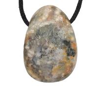 Lebensquelle Plus Ciondolo a goccia con nastro di cotone + biglietto di gemme, set con ciondolo a forma di goccia in pietra preziosa, 3 cm, Pietra semipreziosa, Diversamente
