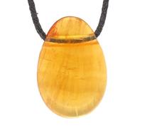 Lebensquelle Plus Ciondolo a goccia rara con nastro di cotone | Set collana in pietra naturale | ciondolo con pietra preziosa genuina | ciondolo a goccia in pietra tamburo forato, 3 cm, Acciaio