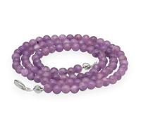 Lebensquelle Plus Collana con perline in pietra preziosa + chiusura in argento 925 | Perline Ø 4 mm con moschettone, lunghezza 45 cm | Collana di alta qualità (Lepidolite)