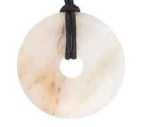 Lebensquelle Plus Donut in pietra naturale Ø 40 mm con cordoncino in cotone e scheda informativa | Pendente con cordoncino incluso (Barite)
