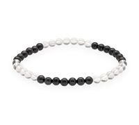 Lebensquelle Plus Mini bracciale con perline | 4-5 mm | Bracciale in pietra preziosa di alta qualità (Cristallo di rocca + Tormalina nera (Schorl))