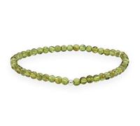 Lebensquelle Plus Peridot, bracciale con sfera in argento 925, sfere grandi da 4 mm, bracciale elastico da 19 cm, Mittelgroße, Gemma, Peridoto