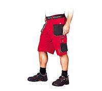 Leber&Hollman LH-FMN-TS_CBSL - Pantaloni protettivi Corti, Taglia L, Colore: Rosso/Nero/Grigio