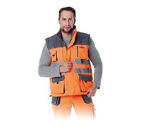 Leber&Hollman LH-Fmnx-V_Psbm - Gilet protettivo imbottito, taglia M, colore: Arancione/Grigio/Nero