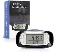 LEBEXY Contapassi clip semplice contapassi fitness tracker operazione vincitore del test passo/distanza/calorie/contatore contatore, senza Bluetooth/app/cellulare, contapassi 3D con grande display