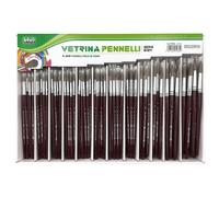 LEBEZ - 1984L - Pennelli punta tonda - pelo di pony - serie 9124 - Lebez - assortimento vetrinetta 228 pezzi - 56884 - Conf. da 1 Pz. - 1984L
