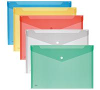 LEBEZ set 5 buste con bottone a4-33,5x23,5cm colori assortiti lebez art. 2192