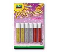 LEBEZ - 5134-ASS - Porporina glitter - 2gr - colori assortiti - Lebez - conf. 6 tubi - 46580 - Conf. da 1 Pz. - 5134-ASS