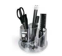 LEBEZ - 5475. - Desk set girevole portatutto - plexiglass - 13x16x12 cm - accessori inclusi - trasparente - Lebez - 57991 - Conf. da 1 Pz. - 5475.