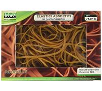 Lebez 75018 - Elastici con misure assortite in caucciù in scatola da 100gr