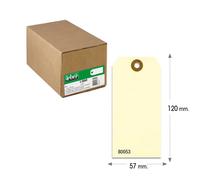 LEBEZ - 80053 - Etichette per spedizioni - in cartoncino - con foro - 120 x 60 mm - avana - Lebez - conf. 1000 pezzi - 75568 - Conf. da 1 Pz.