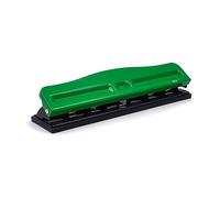 Perforatore 840 - massimo 8 fogli - 4 fori regolabili - passo 6/8 cm - verde - Lebez