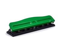 Perforatore 840 - massimo 8 fogli - 4 fori regolabili - passo 6/8 cm - verde - Lebez