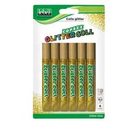 LEBEZ busta 6 tubi colla glitter oro 10,5ml lavabile non-tossica lebez