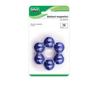 LEBEZ - MR-20-BL - Bottoni magnetici - diametro 2 cm - blu - Lebez - blister 12 pezzi - 44935 - Conf. da 1 Pz.