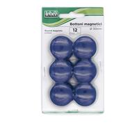 LEBEZ - MR-30-BL - Bottoni magnetici - diametro 3 cm - blu - Lebez - blister 12 pezzi - 45528 - Conf. da 1 Pz. - MR-30-BL