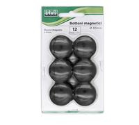 LEBEZ - MR-30-N - Bottoni magnetici - diametro 3 cm - nero - Lebez - conf. 12 pezzi - 27945 - Conf. da 1 Pz.