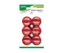 LEBEZ - MR-40-R - Bottoni magnetici - diametro 4 cm - rosso - Lebez - blister 12 pezzi - 45532 - Conf. da 1 Pz.