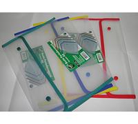 Lebez Set 4 Buste Portadocumenti f.to A4 Trasparenti e con bordo colorato