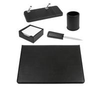 Lebez Set Scrivania 5 Pezzi Nero 60270